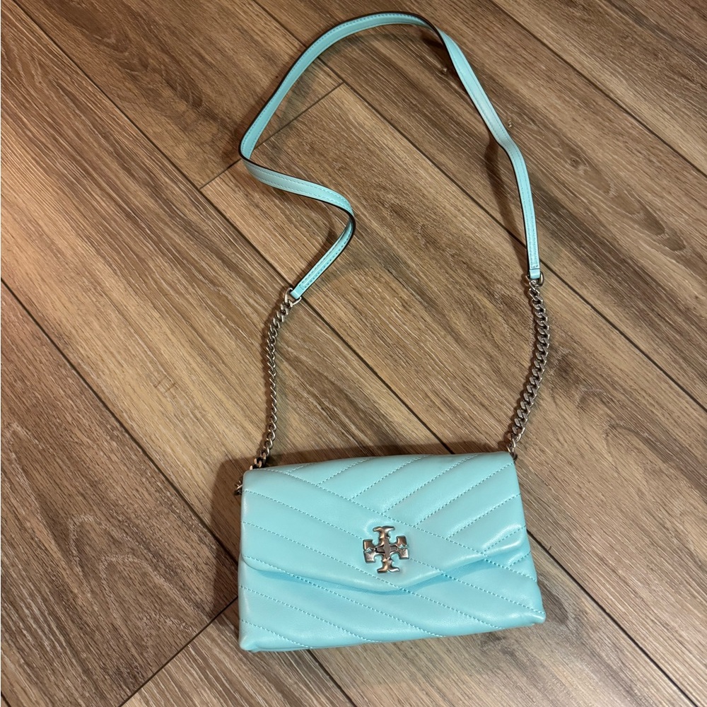 Tory Burch Aqua Quilted Crossbody Bag